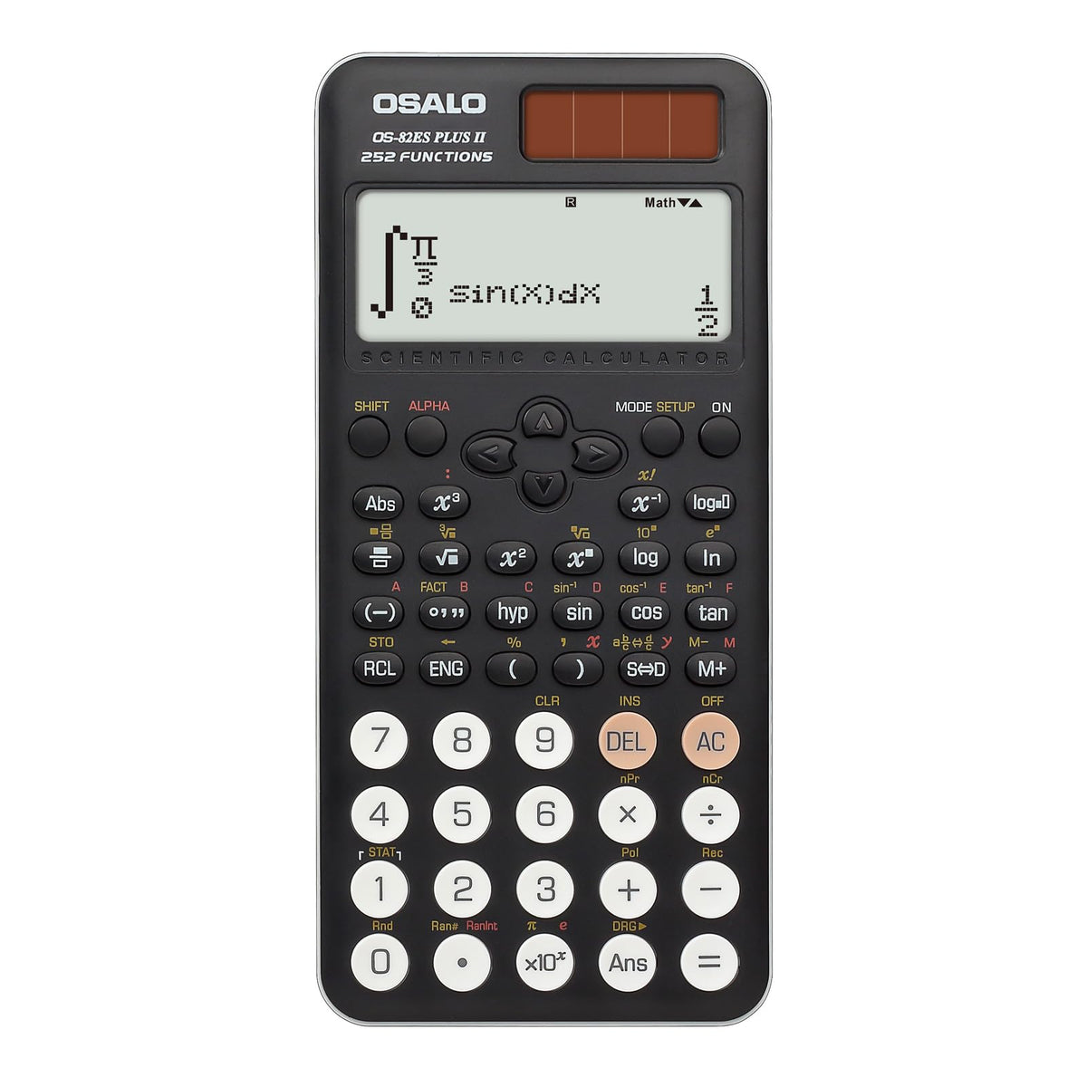 Calculadora Científica OSALO Visualización Escrita 2 Líneas Solar y de Batería para Estudiantes de Secundaria
