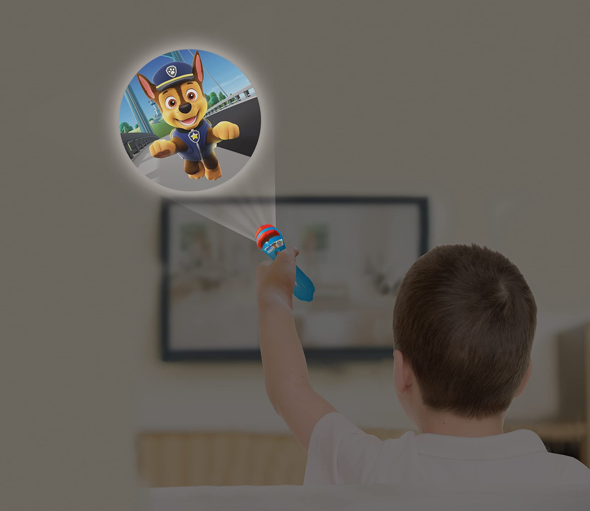 LEXiBOOK, Patrulla Canina, proyector de Historias, luz de antorcha y proyector con 3 Discos, 24 imágenes, CREA Tus propias Historias, LTC050PA