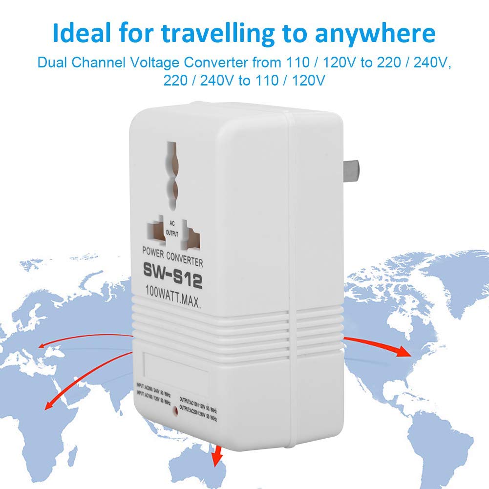 Adaptador del convertidor de voltaje 100W 110V / 120V a 220V / 240V Concentrador inversor de subida y bajada 55-60 HZ (enchufe estándar CN)