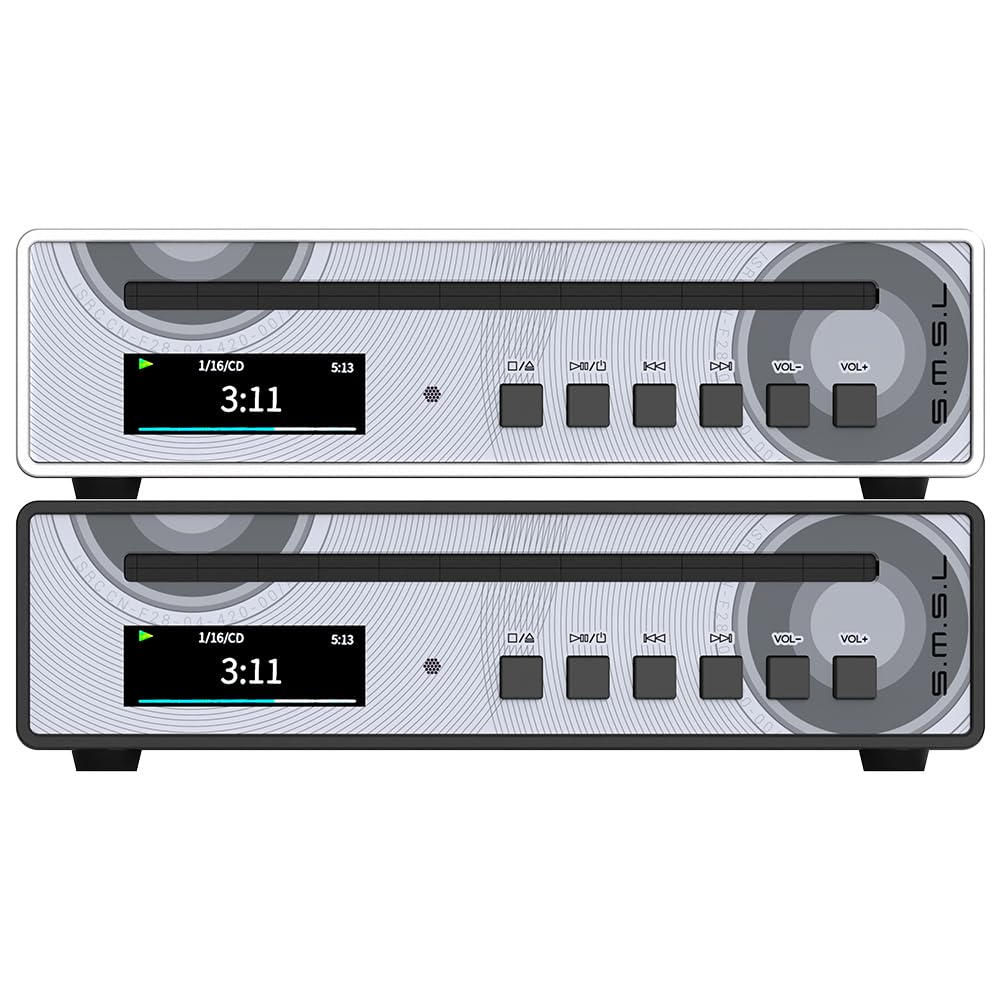 SMSL PL100PRO Reproductor de CD, RCA/óptico/coaxial/XLR equilibrado/salida de auriculares de 3,5 + 4,4 mm, 200 mW 32 Ω, 2 chips DAC de gama alta CS43131, compatible con discos CD-R/CD-RW/MP3