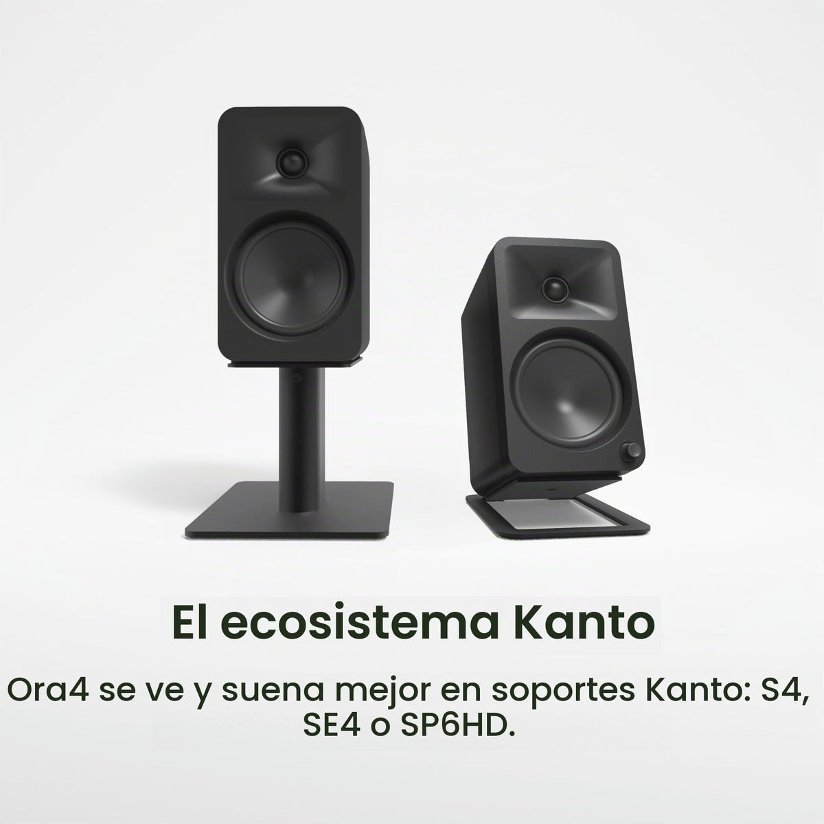 Altavoces de Referencia Kanto ORA4 Negro con Bluetooth y Entrada USB-C Bi-amplificados