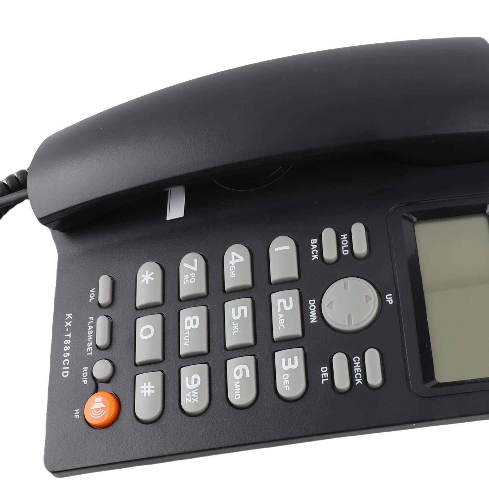 Teléfono con Cable Identificador de Llamadas Teléfono Manos Libres Oficina Hogar Hotel Teléfono Fijo Claro Sonido Marcado Rápido Función de Pausa / Retención Último Número Volver a Marcar(Negro)