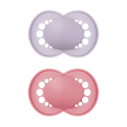 MAM - Chupetes originales mate para bebés de 6 a 16 meses, pezón de silicona sin BPA, fácil de limpiar, mejor para bebés lactantes, desarrollado con expertos médicos, 2 unidades de Binkies con estuche