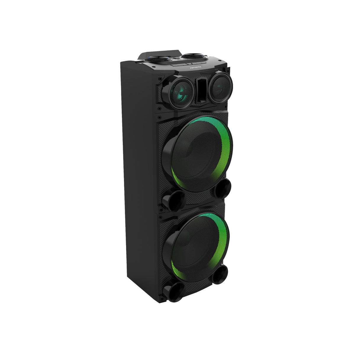 Bocina Bluetooth Aiwa DJ Top Negra con Luces LED y USB para Fiestas y Eventos