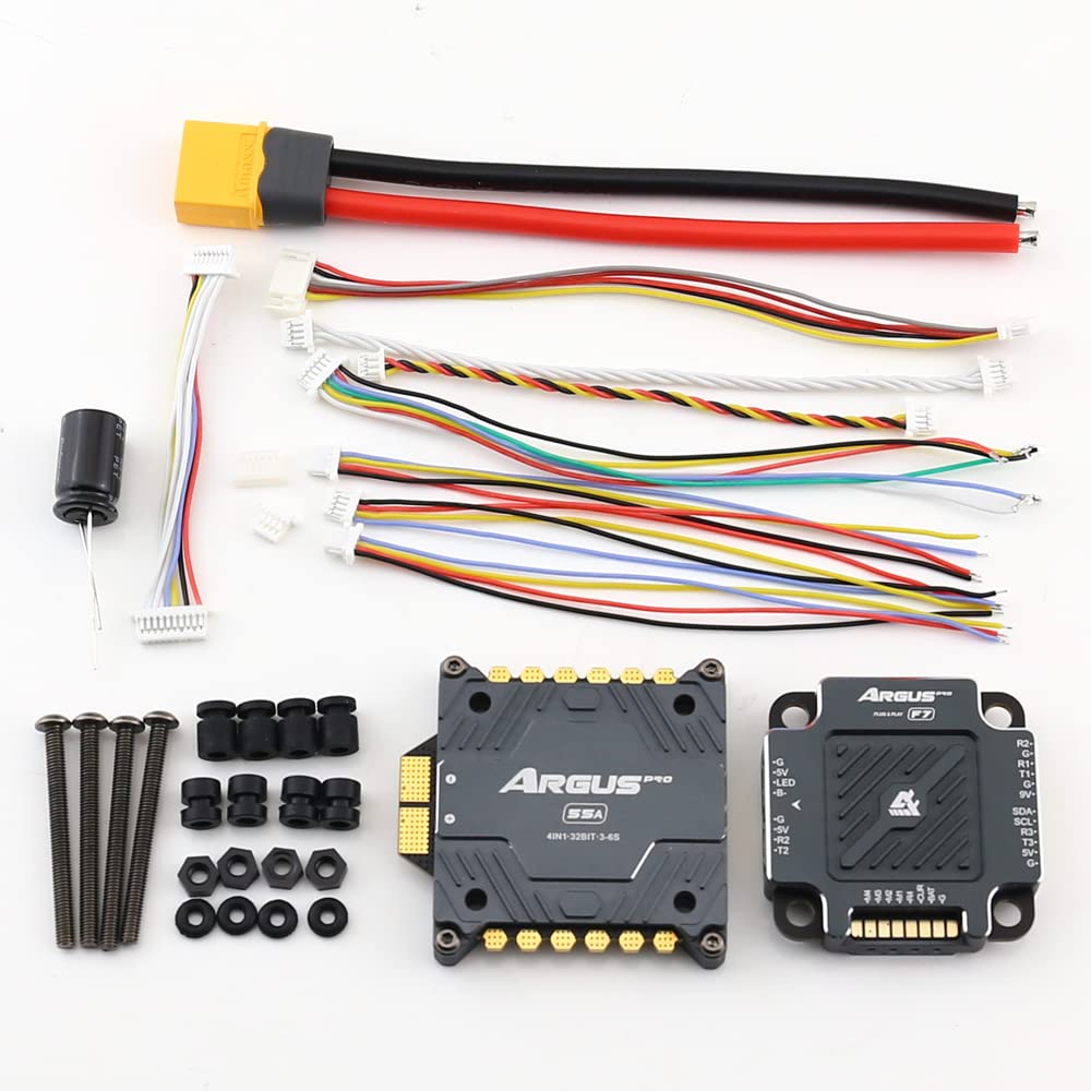 Axisflying F7 Controlador de vuelo Stack 55A 30x30 Argus PRO Drone FC Stack con 4 en 1 55A ESC BL32 para 3-6S FPV Drone Support BF INAV