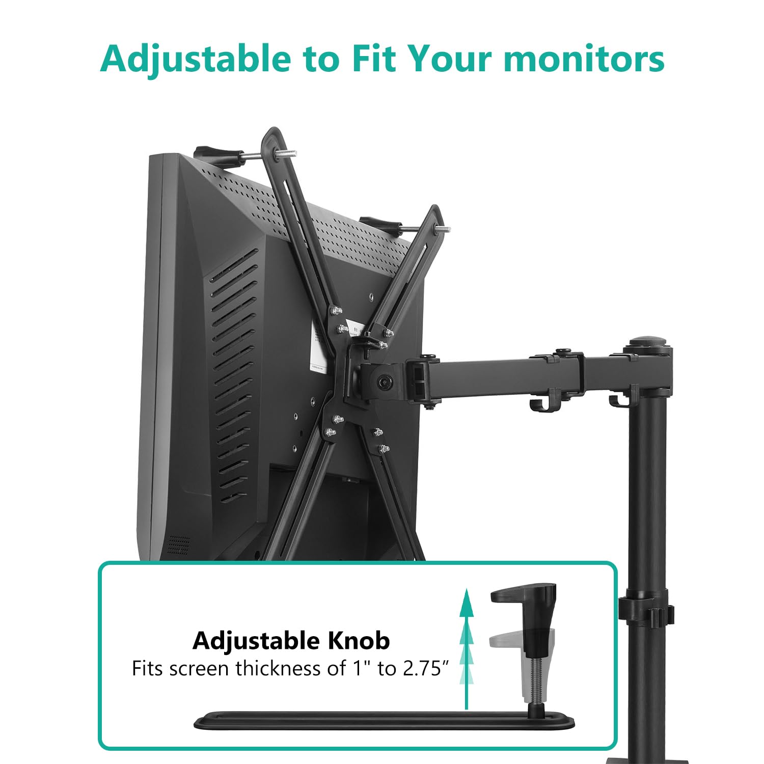 Adaptador VESA Monitor WALI 13 a 27 Pulgadas 8 kg Montaje 75 x 75 mm y 100 x 100 mm