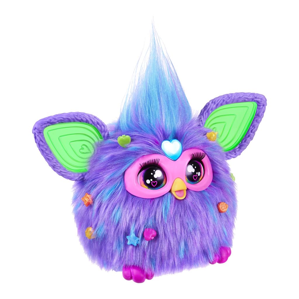 Peluche Electrónico Furby Púrpura Interactivo con Accesorios de Moda para Niños y Niñas