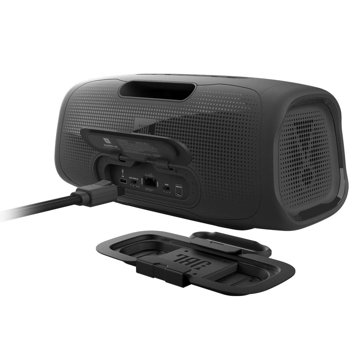 JBL BassPro Go - Subwoofer Alimentado en el vehículo y Altavoz Bluetooth portátil de Rango Completo, Negro