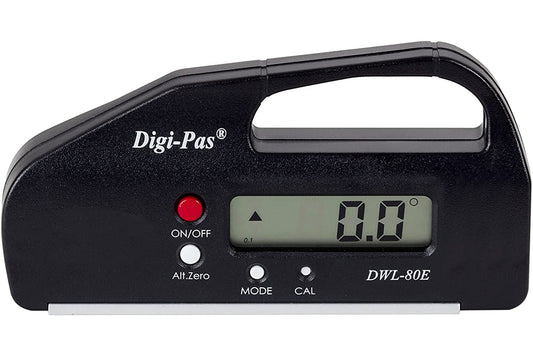 DigiPas DWL80E Mini nivel digital de bolsillo, medidor de ángulo electrónico, transportador, precisión de 4 pulgadas y 0,1 °