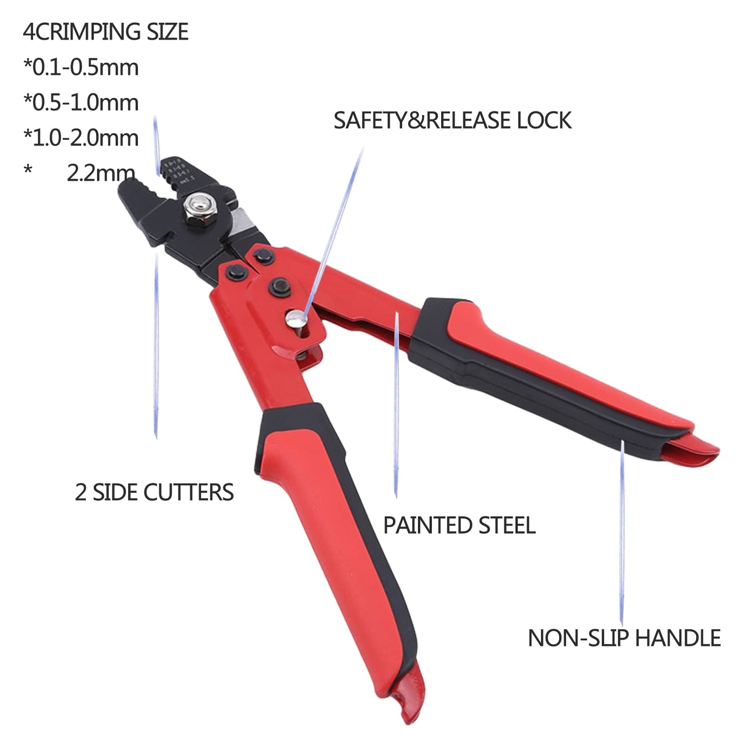 Kit de herramientas para prensar cuerda de alambre, con cable de acero inoxidable 1/16-304 5029.2 cm (núcleo de 7 x 7 filas), 100 tapones de aluminio para manguito de bucle (cuerda de 5029.2 cm 100