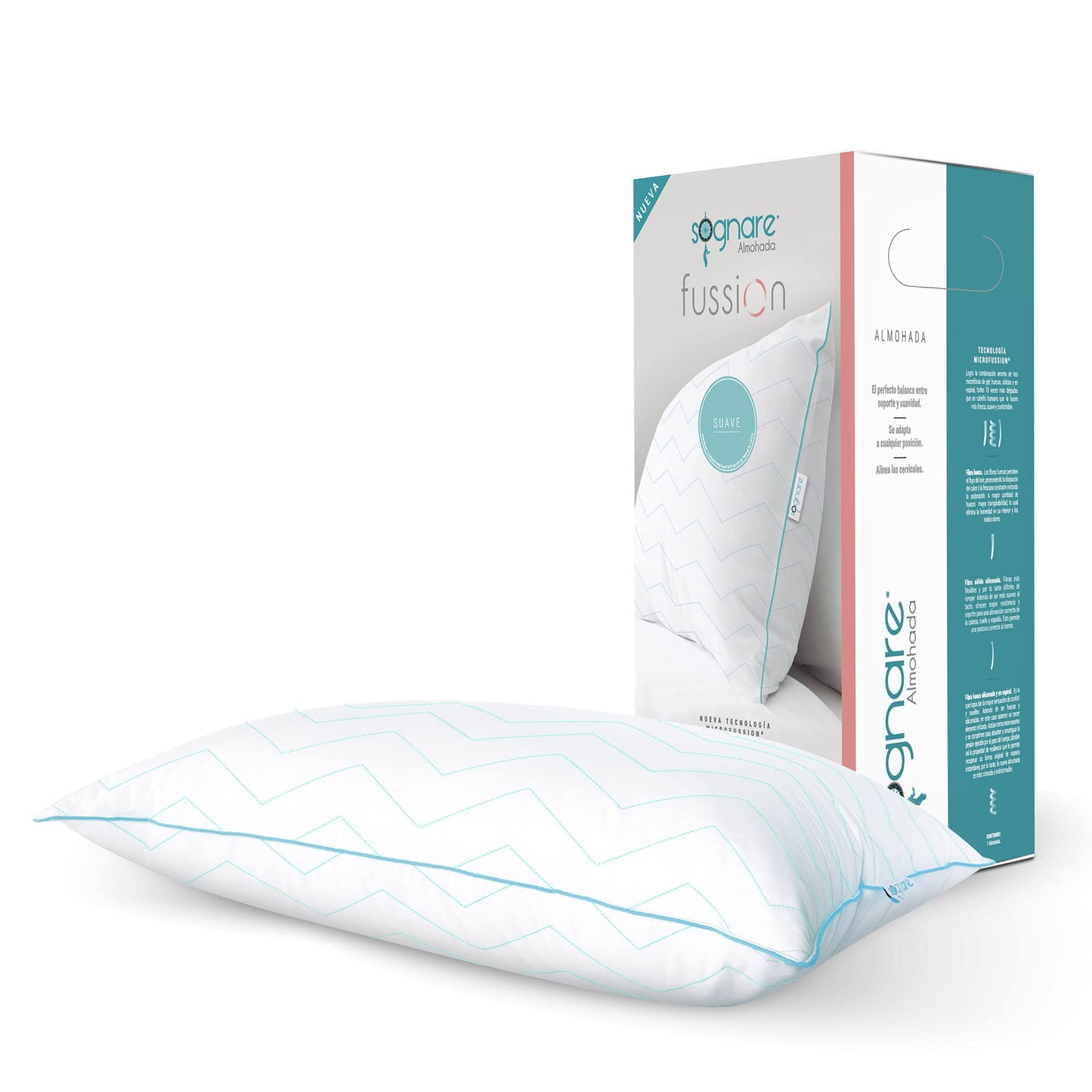 Almohada King Size Sognare Hipoalergénica con Relleno Suave