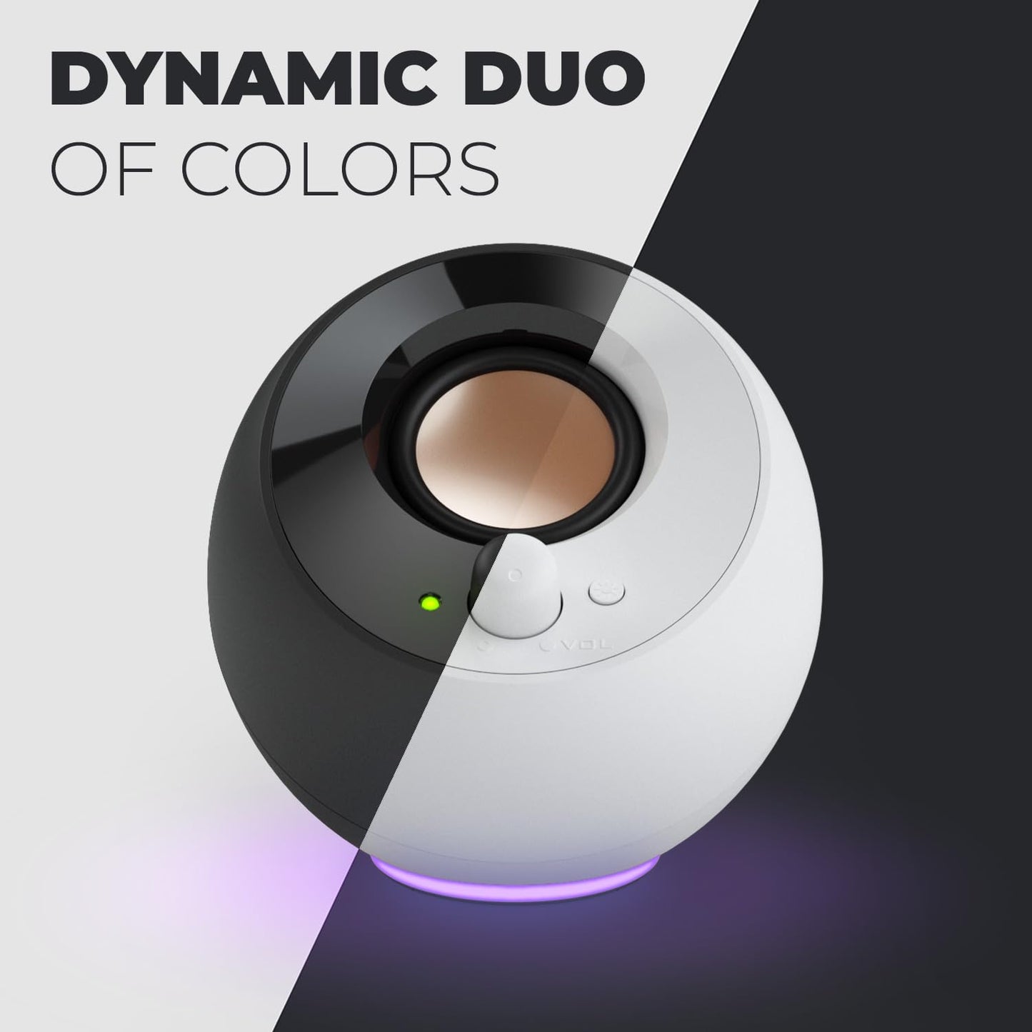 Creative Pebble SE - Altavoces minimalistas de PC con alimentación USB-C 2.0 con iluminación RGB, entrada auxiliar de 3.5 mm, hasta 4.4 W RMS de potencia para computadoras y portátiles (blanco)