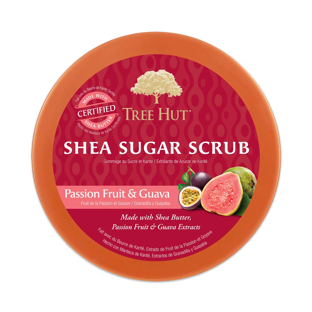 Exfoliante de Azúcar de Karité Tree Hut Fruta de la Pasión y Guayaba Hidratante Ultra Nutritivo para Cuidado Esencial del Cuerpo