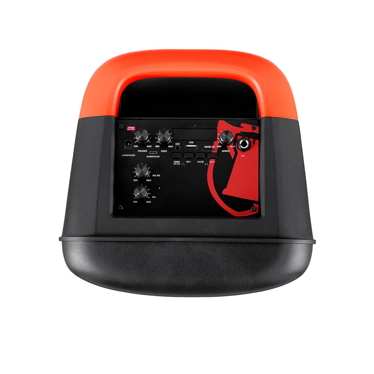 Kaiser Bocina con micrófono alámbrico Bluetooth 2x8 pulg 7,200 W PMPO y luz de Ecualizador MSA-0109