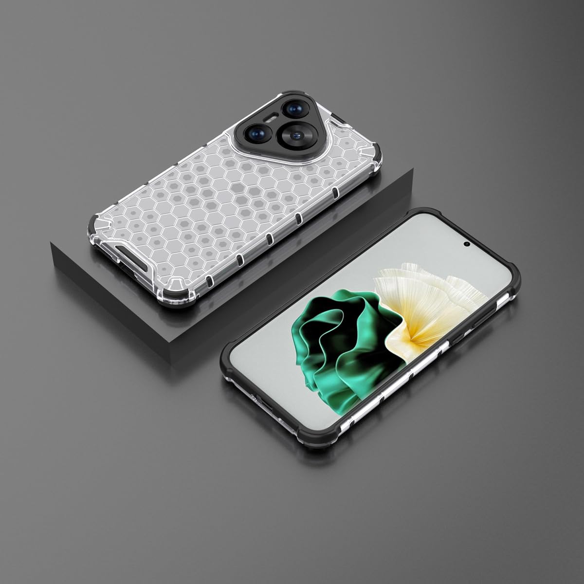 DABUNA Funda para Huawei Pura 70 Case Uso Rudo Cuatro Esquinas Engrosada Transparente Carcasa Bumper Protectora de Cámara,Resistirse Caer Colmena PC Cover