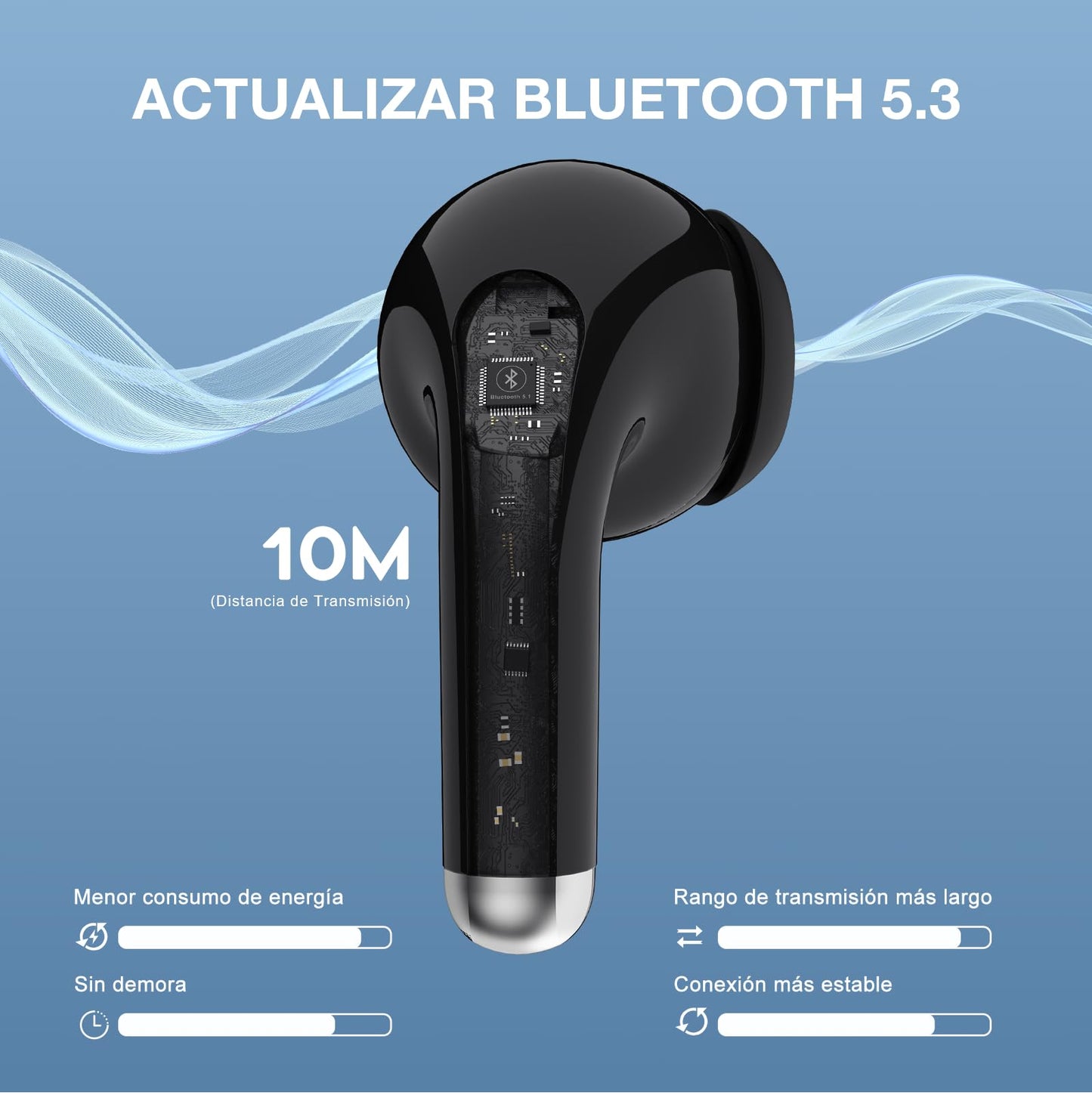 Audífonos Inalámbricos 1 Hora Bluetooth 5.3 con Micrófono para Samsung Galaxy y Xiaomi