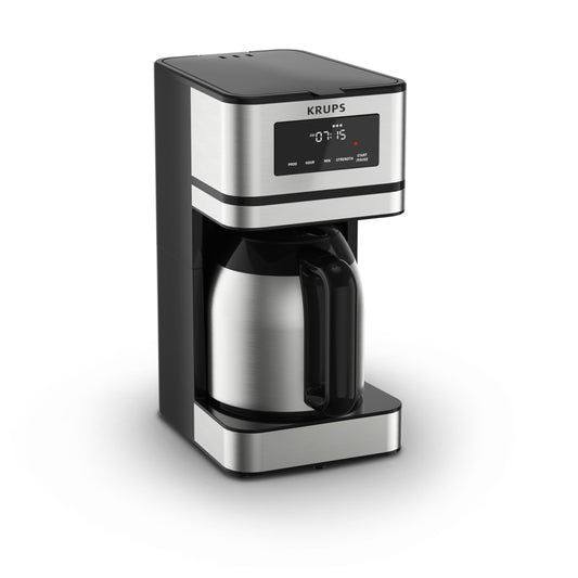 Krups Cafetera de jarra térmica con filtro permanente Simply Brew Thermal, 14 tazas, Programable, KM209D50