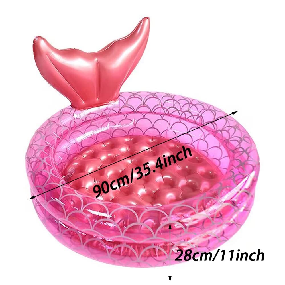 Piscina Inflable Sirena Redonda Diversión en Interior y Exterior para Niños