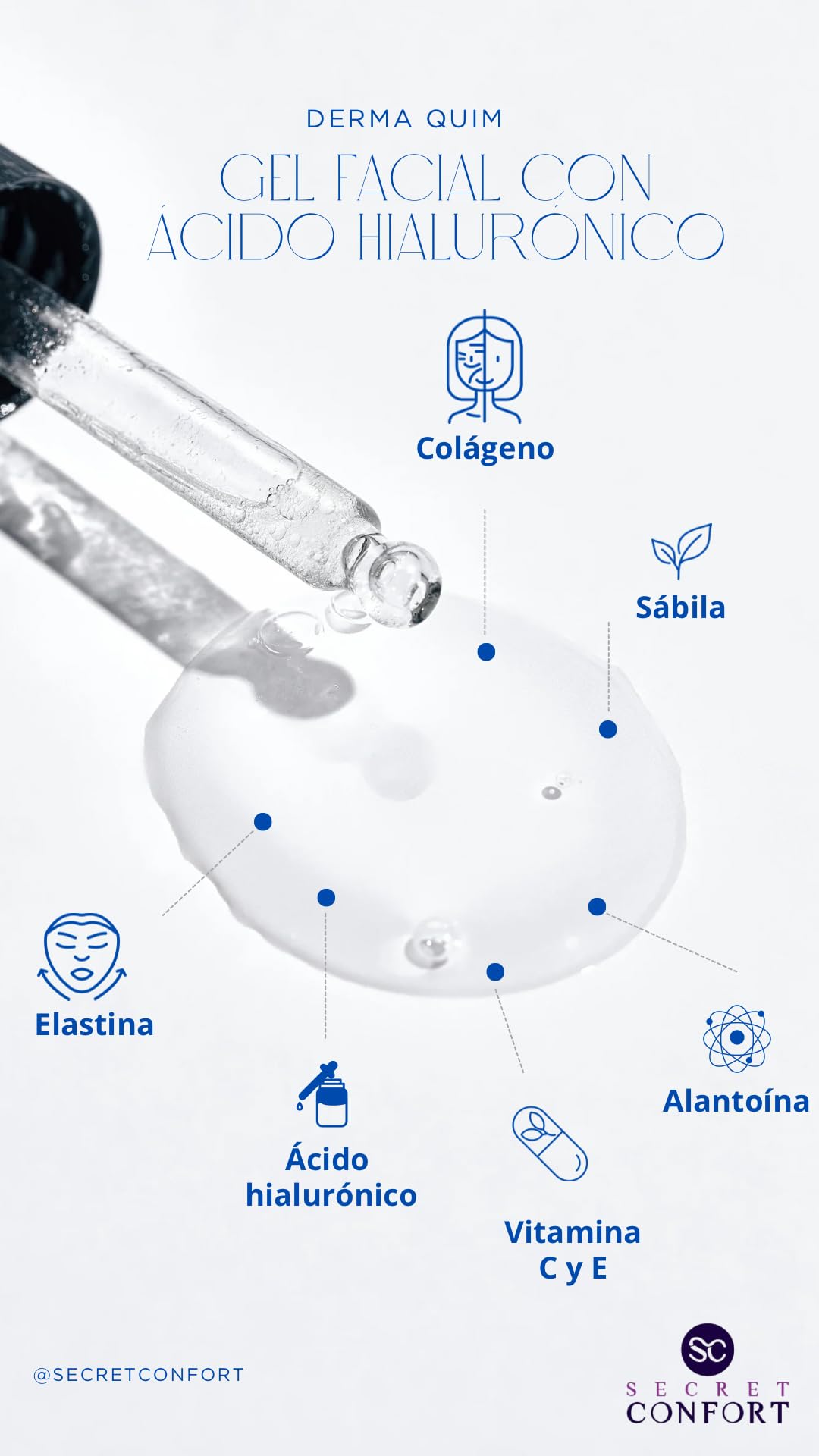 DERMAQUIM - Potente Anti Edad con Ácido Hialurónico, Colágeno, Vitamina C, Vitamina E, Sábila, Elastina y Alantoina - Facial, Previene y Reduce Arrugas, Líneas de Expresión y Manchas (60, Gramos)