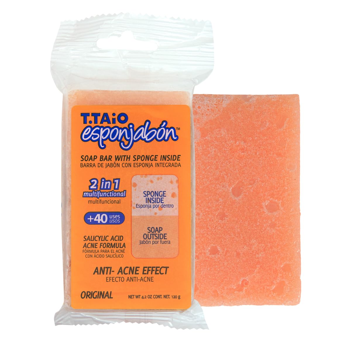 10 Piezas Esponjabon ANTI ACNE con Ácido Salicílico Esponja + Jabón 2 en 1