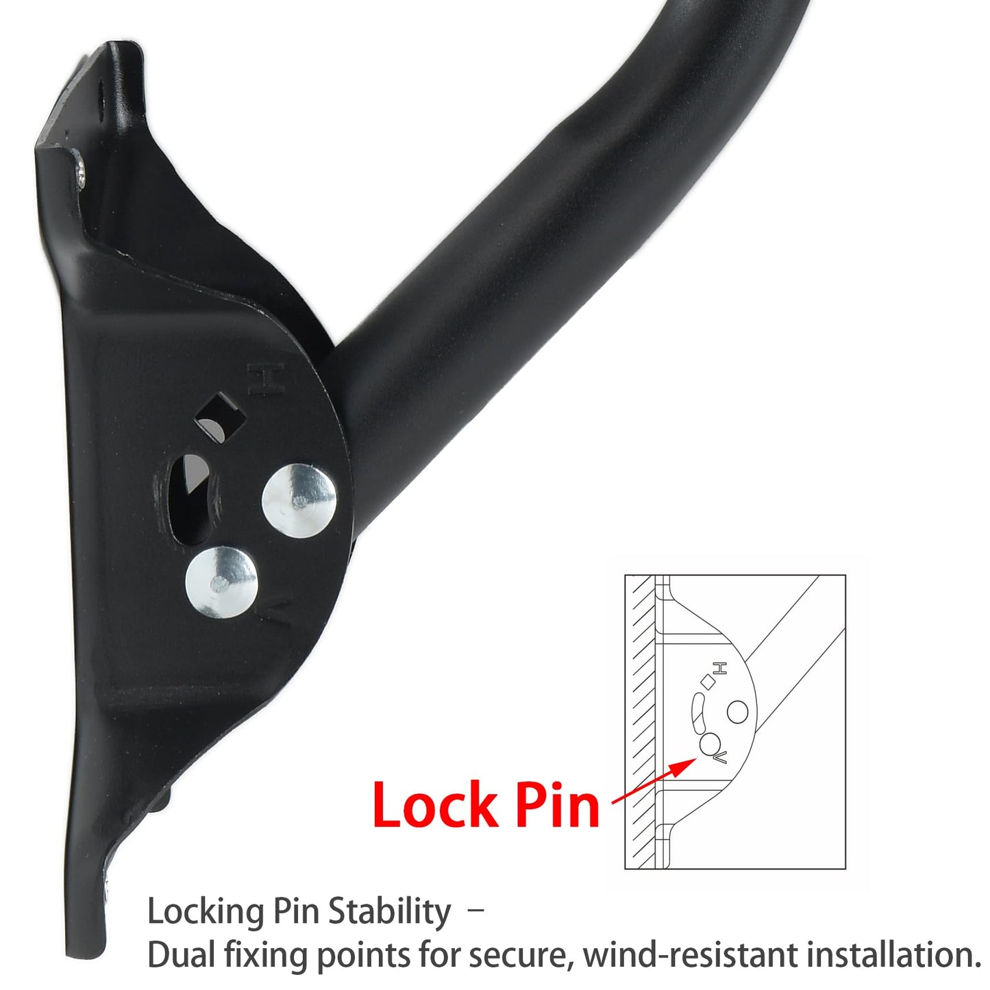 Soporte de antena ajustable para exteriores – Soporte universal en J para antena y estación meteorológica – Fácil instalación, estructura sólida, resistente a la intemperie (diámetro 1 1/4 pulgadas