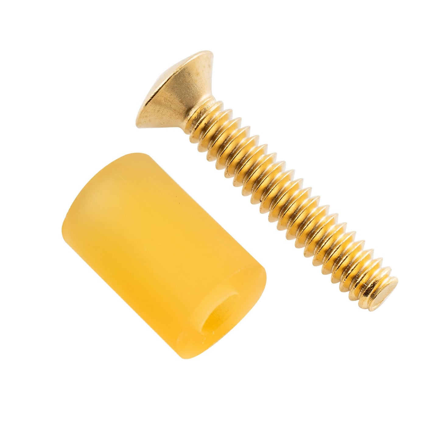 Musiclily Ultra UNC#6-32X3/4 Pulgadas Acero Inoxidable Tornillos y Tubo Goma de Pastilla Single Coil para Guitarra Eléctrica tipo Fender Strat USA/Mexico, Dorado (Set de 6)