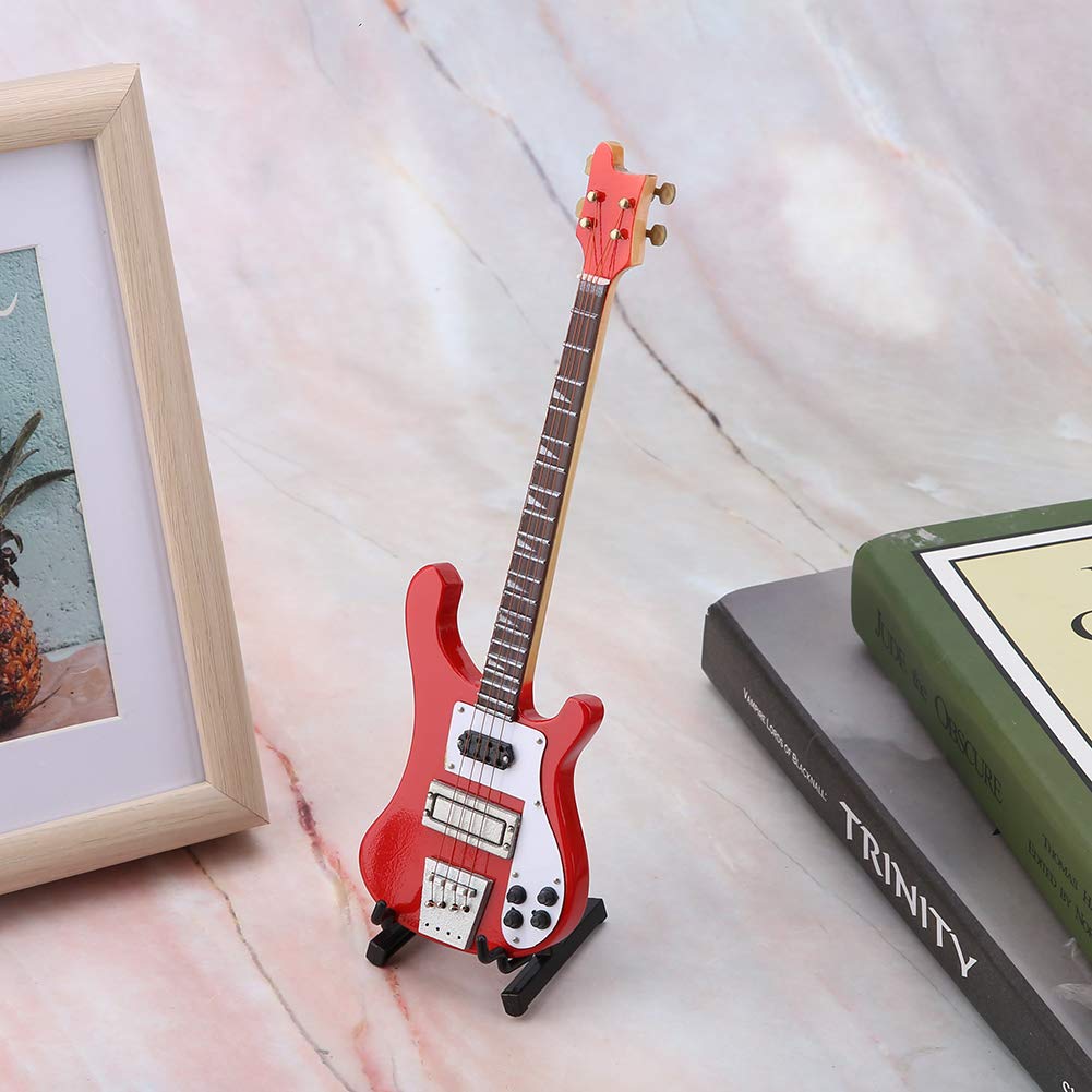 Guitarra Eléctrica Miniatura Réplica de Bajo Eléctrico en Miniatura para Amantes de la Guitarra Colección de Decoración de Instrumentos Musicales - Modelo de para Coleccionistas y
