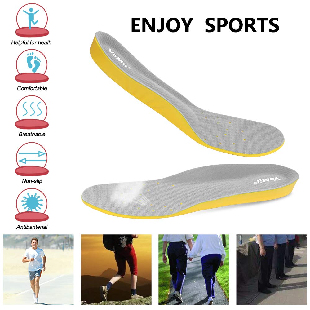 Plantillas VoMii Azul Espuma Viscoelástica para Fascitis Plantar para Mujer, Hombre o Niño
