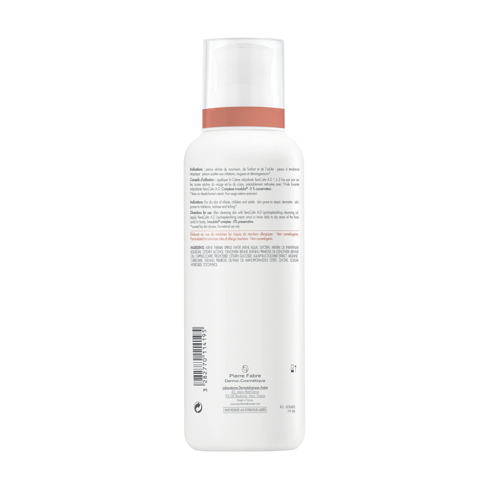 Avène Xeracalm A.D Crema Relipidizante, Piel Seca, 400ml