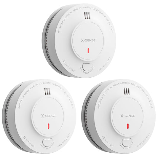 Detector de Humo X-Sense Blanco con Batería de 10 Años, Paquete de 3