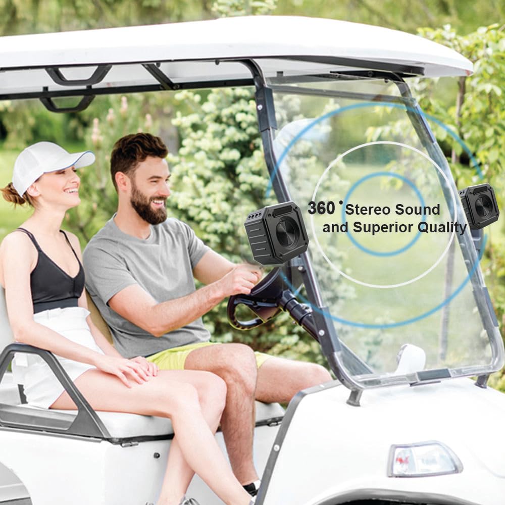 Liphontcta Birdie79 - 2023 New 2-Pack Golf Speaker: Magnetic, Loud Stereo Sound, Bass Boost, Bluetooth, IPX7 Waterproof, Rugged & Shockproof - 30W