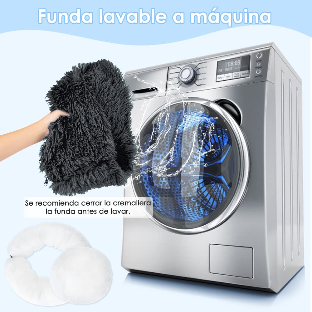 Cama para Mascota SlowTon Súper Suave Lavable Felpa Antideslizante Resistente Impermeable para Perros y Gatos Medianos y Pequeños