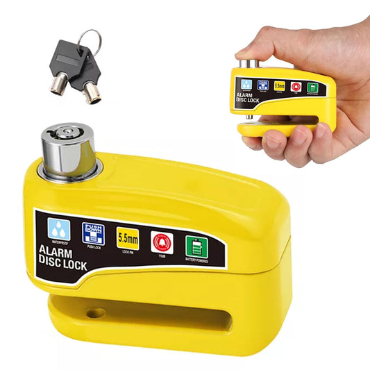 Candado para Motocicleta y Bicicleta,Candado para Motocicleta Universal con Alarma de 110dB Impermeable IP65 Seguro Antirrobo con Motocicleta Bicicleta etc Vehículos con Llanta de Disco