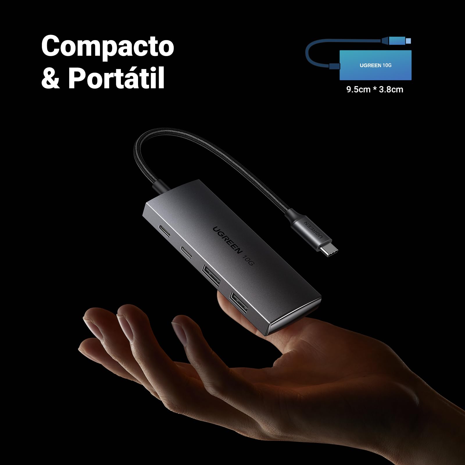 Hub USB C UGREEN 3.2 10Gbps con 4 Puertos para MacBook, Chromebook, iMac
