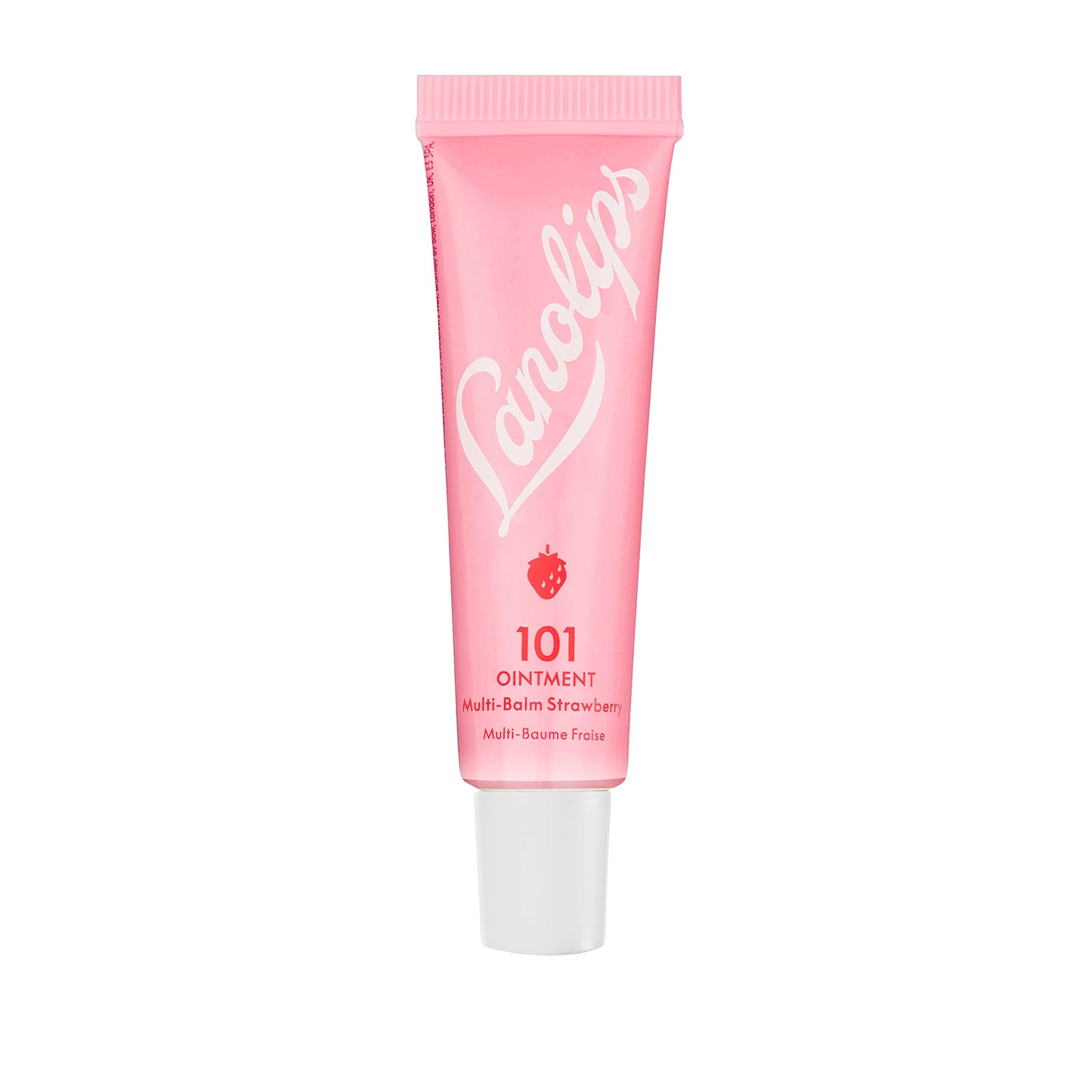 Lanolips 101 Ungüento multiusos Superbalm Fresa – Hidratante curativo natural con lanolina – Restaura + Reparación de labios agrietados, cutículas, codos + piel seca – Bálsamo sin fragancia (10 g)