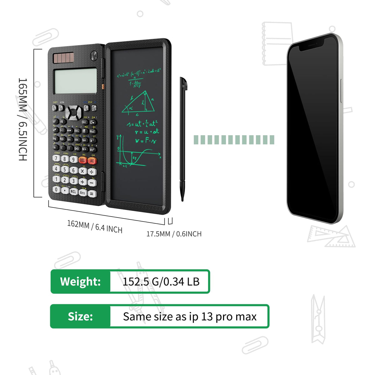 Calculadora Científica NEWYES LCD Plegable para Estudiantes Escolares