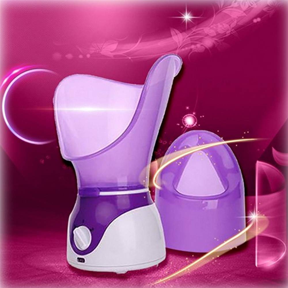 Inhalador de vapor facial profesional para sauna facial Spa para mascarilla hidratante – Senos con aromaterapia – poros con temporizador y extracto de puntos negros, difusor de cuidado de la piel (púrpura)