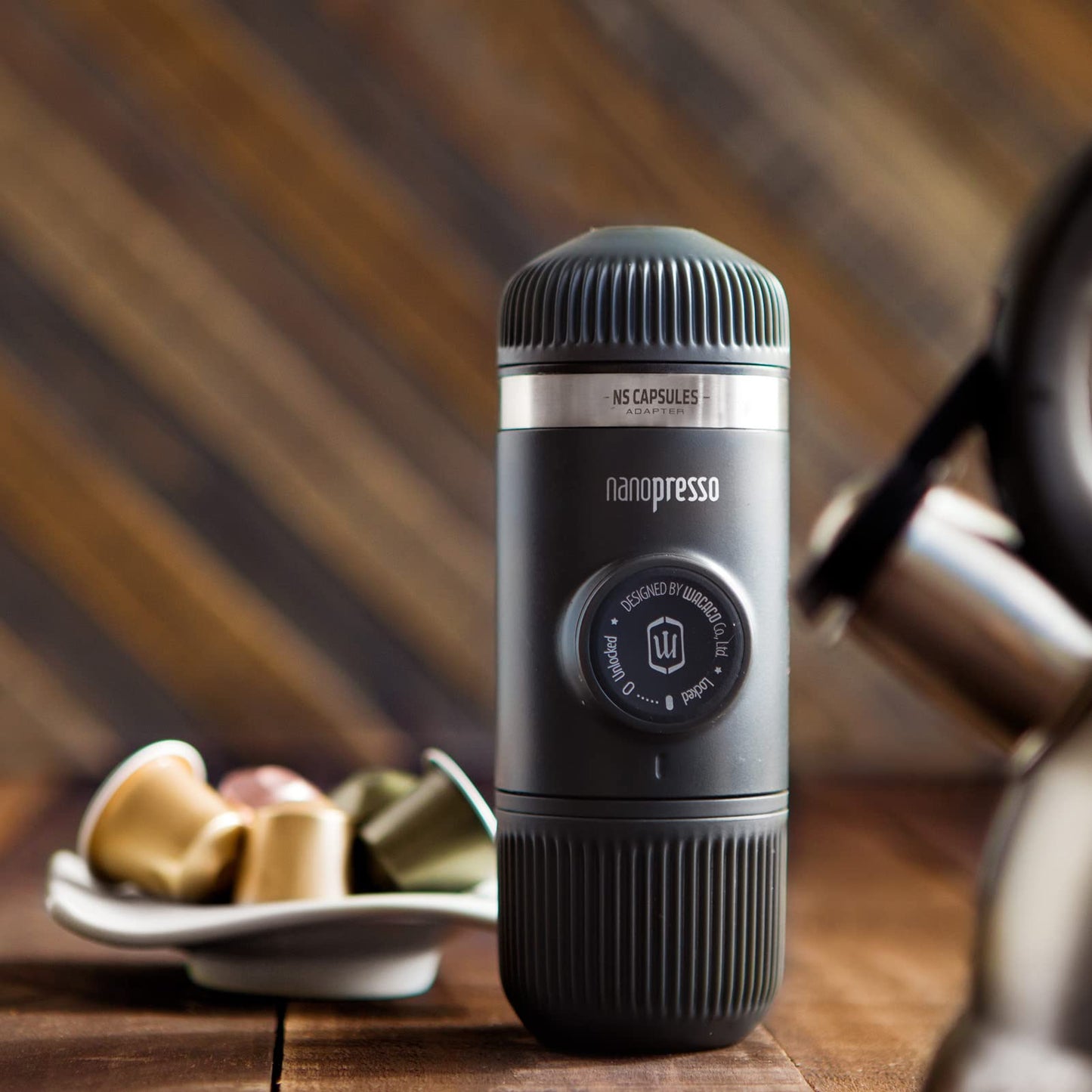 Máquina de Café Espresso Portátil WACACO Nanopresso con NS Adapter Ideal para Acampar