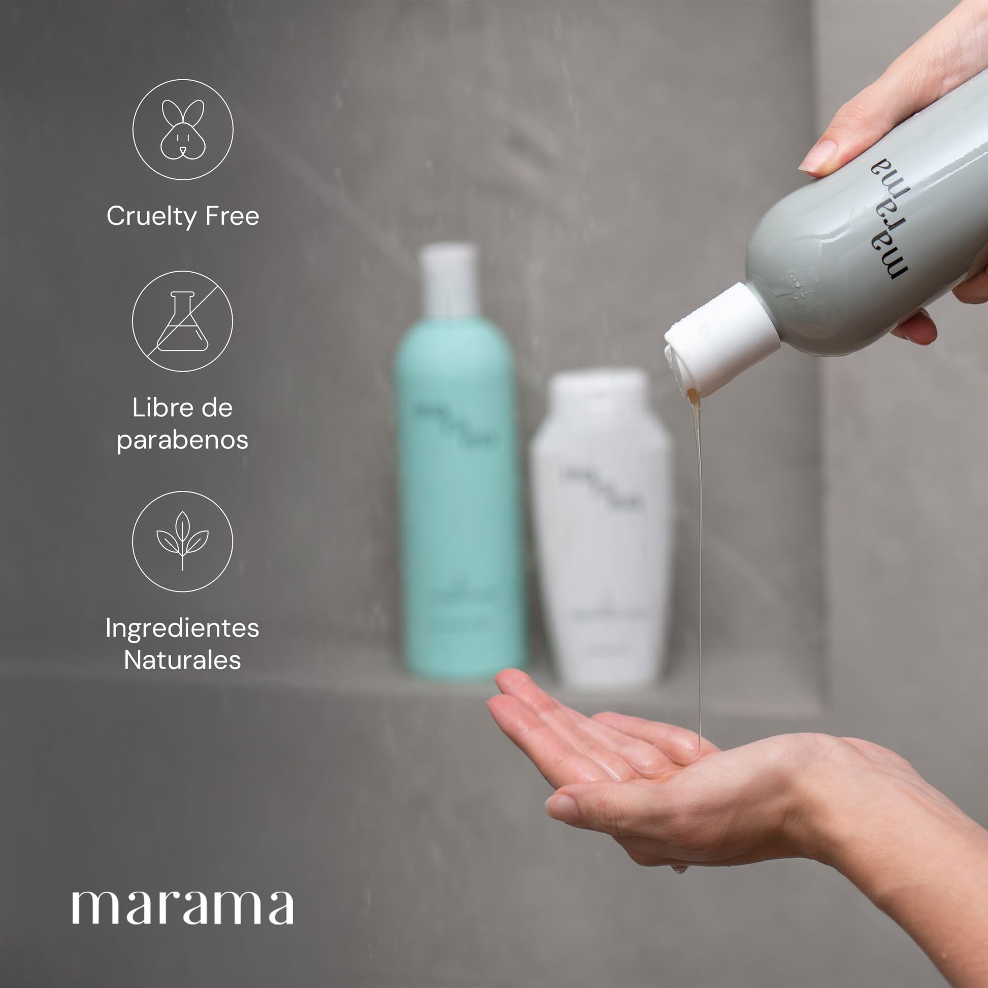 MARAMA | Perfect Three Kit | 2 Shampoo sin Parabenos + Acondicionador sin Parabenos | Tratamiento para Cabello Maltratado - Aloe Vera | Anti Frizz Cabello | Vegano - Cruelty-Free