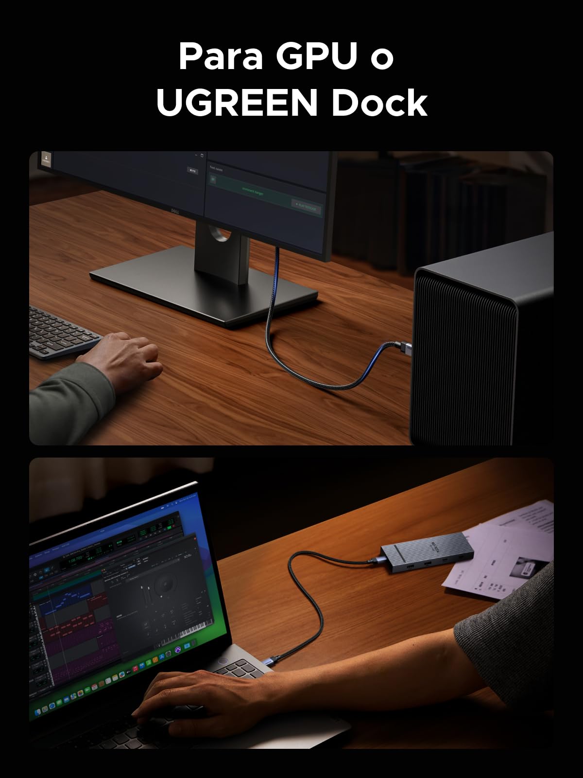 Cable de Datos USB C UGREEN 240W Negro 40Gbps USB4.0 GEN3 8K 60Hz 1M