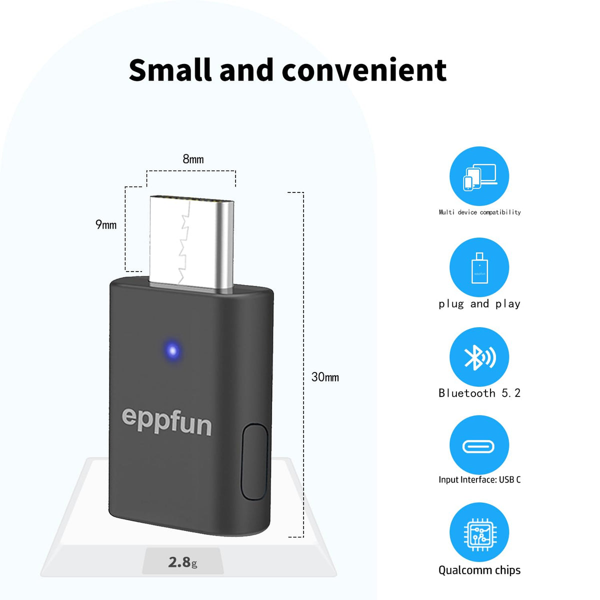 Adaptador Bluetooth USB-C PS5 Baja Latencia aptX-Adaptive