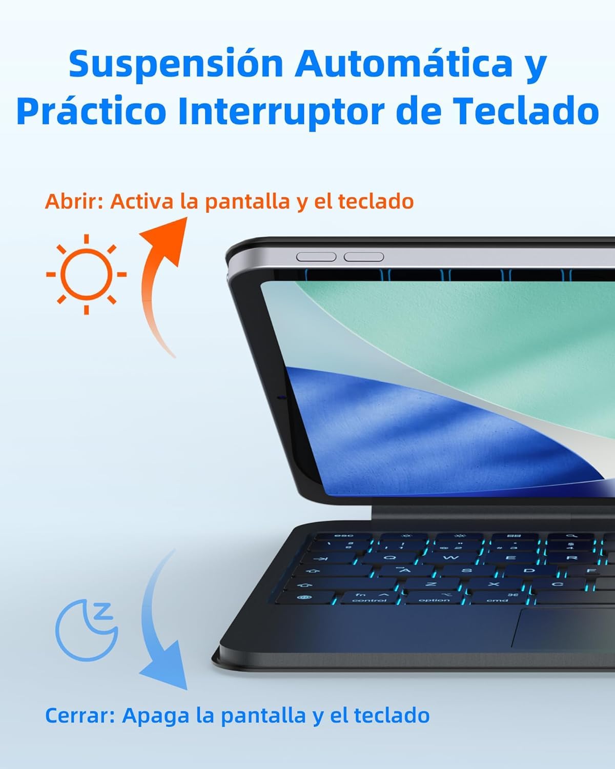 Teclado Magic MUINJOJM Negro Compatible iPad 11ª Generación y 10ª Generación
