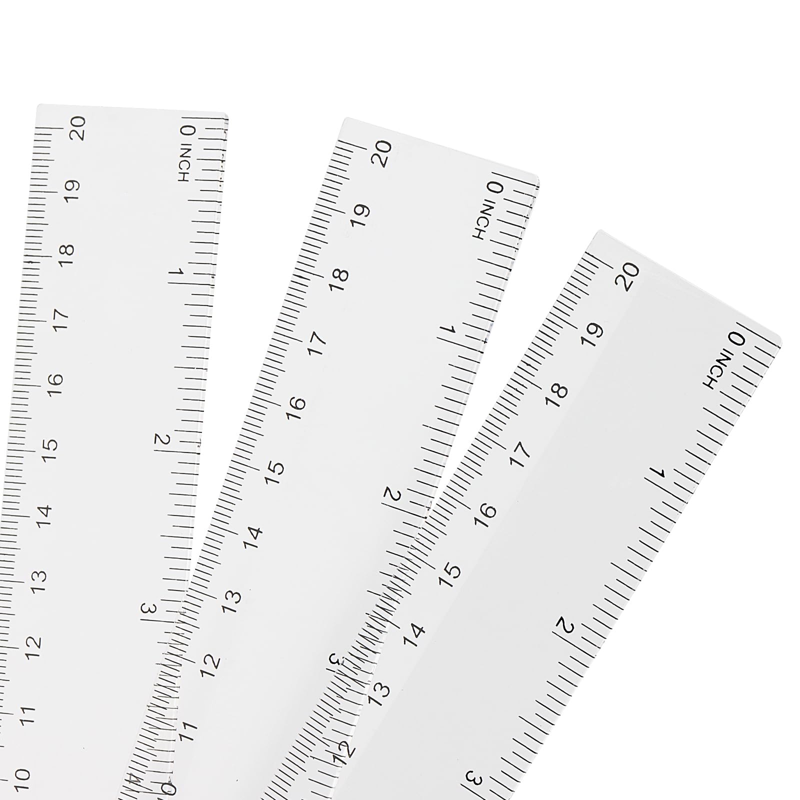 LEXININ 100 reglas de plástico transparente de 8 pulgadas, regla recta de plástico de 20 cm para diseñador, ingeniero