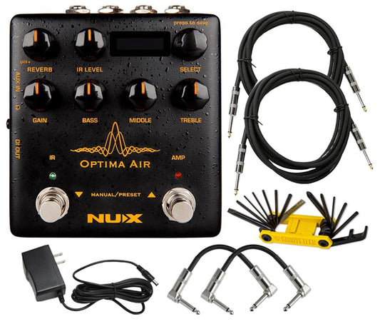 Pedal de Efectos NUX Verdugo Series Verde con Simulador de Guitarra Acústica y Preamplificador