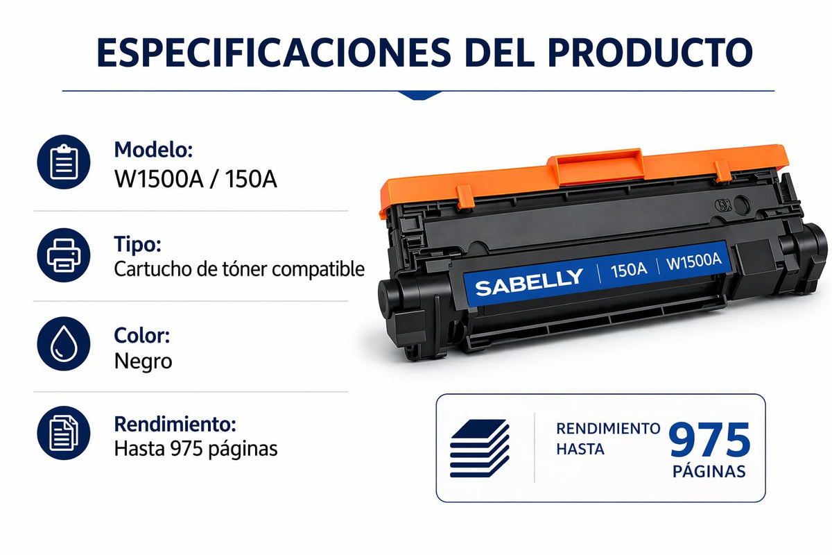 Tóner Compatible sabelly Negro Alto Rendimiento para Impresoras HP LaserJet