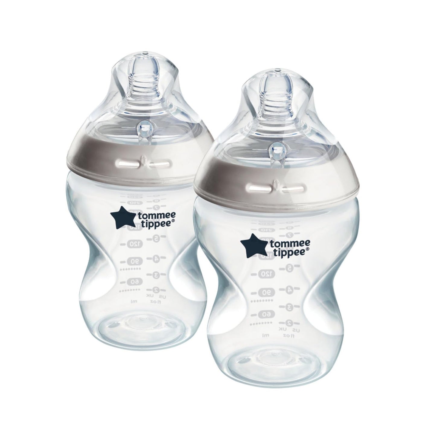 Biberón Tommee Tippee Natural Start Anti-Colic Transparente con Tetina de Flujo Lento para Bebés 0m+ Autoesterilizable Pack de 2