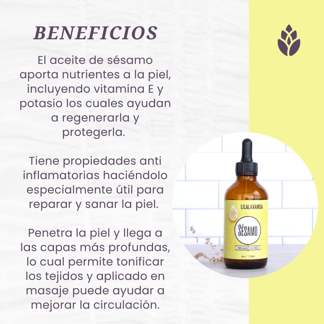 Aceite de Sésamo Orgánico Premium para Aromaterapia y Masajes de Calidad Suprema - ¡Compra Online Hoy!