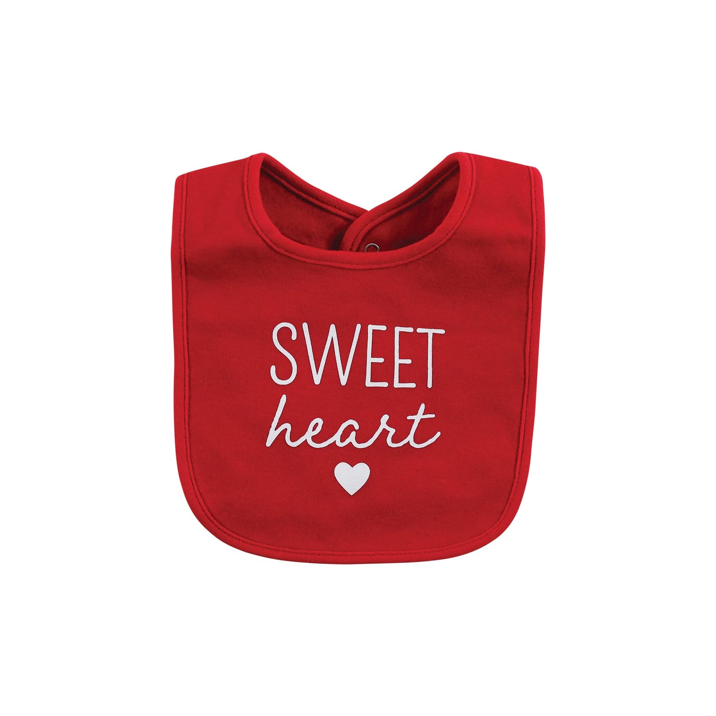 Hudson Baby Conjunto de babero y diadema o gorras unisex de algodón para bebé, corazón de San Valentín, talla única