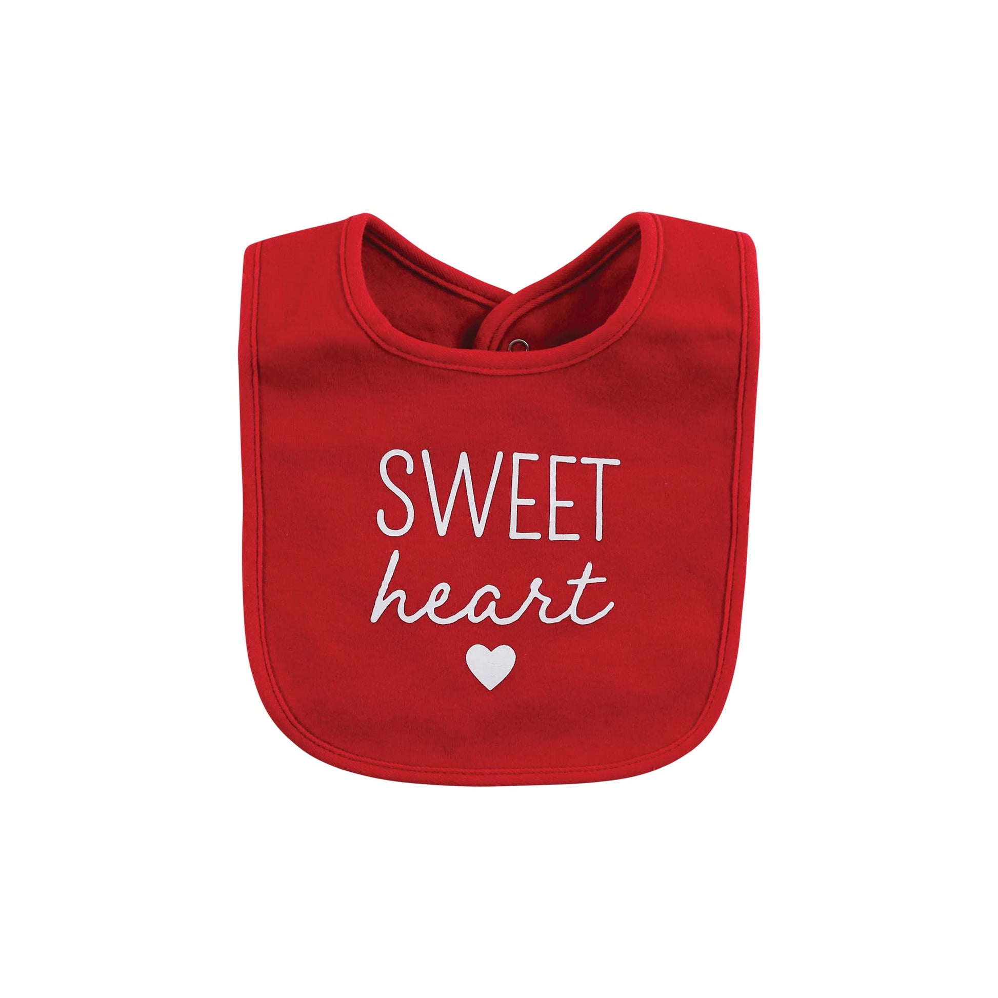 Hudson Baby Conjunto de babero y diadema o gorras unisex de algodón para bebé, corazón de San Valentín, talla única