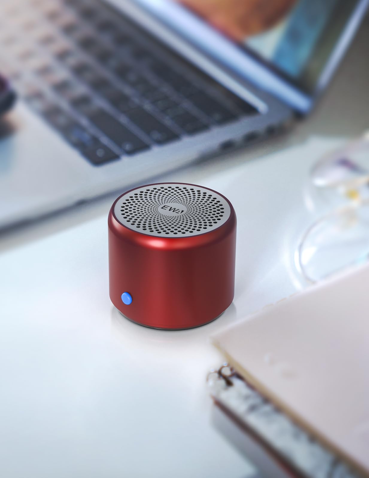 EWA - Funda de viaje empaquetada, altavoz Bluetooth portátil A106 Pro con radiador de graves personalizado, diseño breve, impermeable IP67, mini altavoz perfecto para ducha, habitación, bicicleta,
